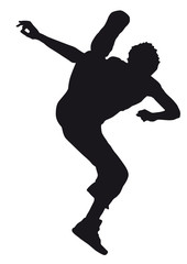 Dancer silhouette on a white background
