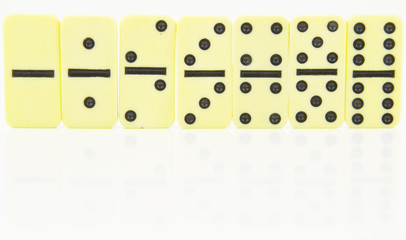 domino doubles stood in order