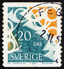 Postage stamp Sweden 1965 Symbolic Post Horns