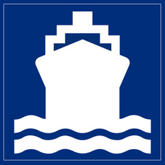 Schild blau - Wasserverkehr