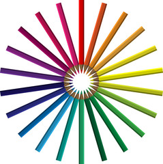 Obraz premium crayons in a circle