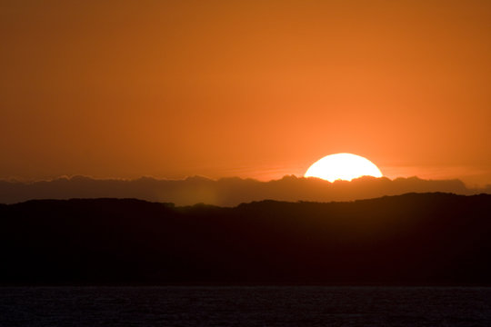 Sunrise sailing the coast of Victoria, Australia