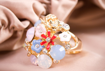 Beautiful jewelry on background
