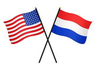 Flags: the USA and the Netherlands