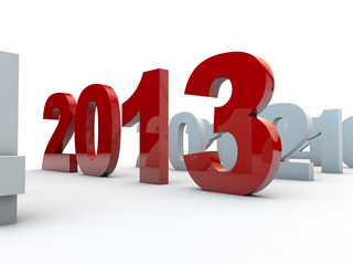 new year 2013 over white background