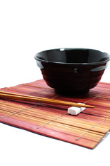 Chopsticks in asian set table
