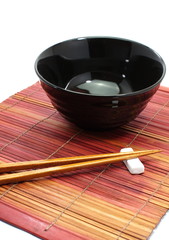 Chopsticks in asian set table