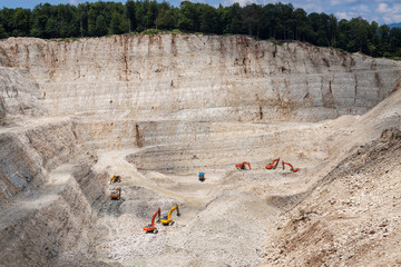 Stone quarry with excavate