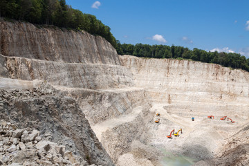 Stone quarry with excavate