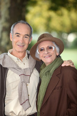 Mature couple embracing