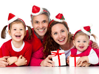 Happy family celebrating Christmas