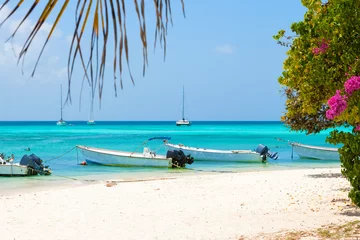 Foto auf Acrylglas Tropical beach with boats, Venezuela © dmitriy_rnd