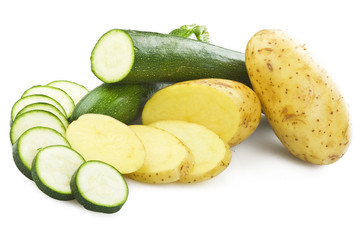 fresh vegetables close up on the white background