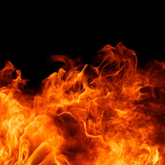 blaze fire flame on black background