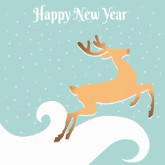 Christmas background with deer. happy new year background