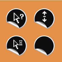 vector stickers with pixel cursors. web icon set