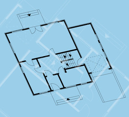 floor plan blueprint. vector illustration