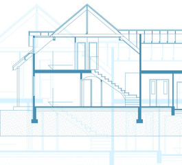 building background. plan of the house