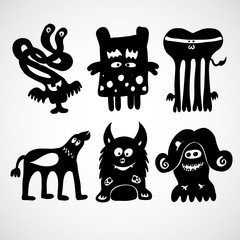 Obraz premium Space Monsters in doodle style