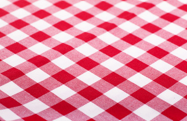 Red and white tablecloth