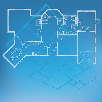 floor plan blueprint. vector illustration