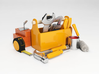Group working tools close-up.