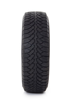 Automobile tire isolated on white background
