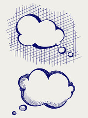 Speech bubbles. Doodle style