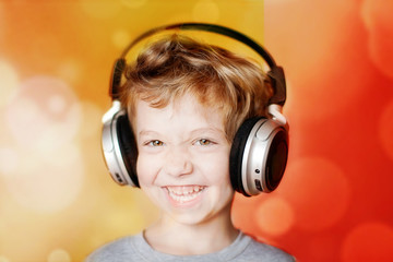 happy boy with headphones