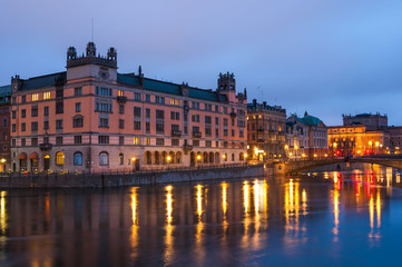 Fototapeta na wymiar Sztokholm w nocy