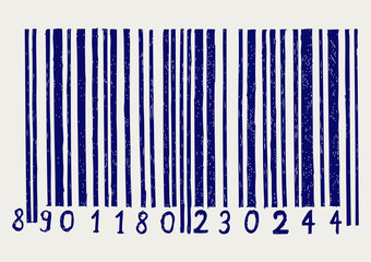 Barcode. Doodle style