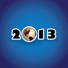 2013 concept with planet Earth, illustration