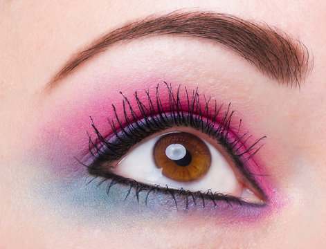 fashion makeup of a female eye