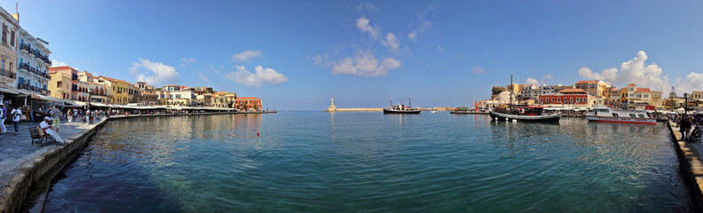 Fototapeta na wymiar Chania Hafen Panorama Kreta