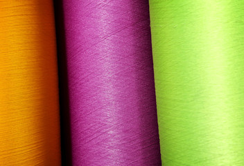 close up of colorful thread