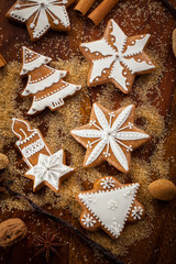 Gingerbread cookies with nuts and spices