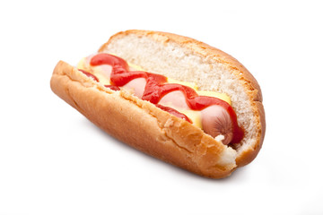 Hot-dog on white background