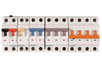 colored electric switches in on and off mode