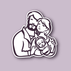 happy family set of icons