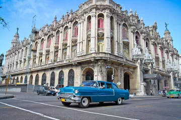 Fototapete Kubanische Oldtimer Klassischer Cadillac in Havanna, Kuba.