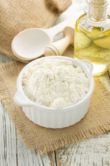 Flour, oil