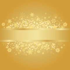 Abstract background with gold banner