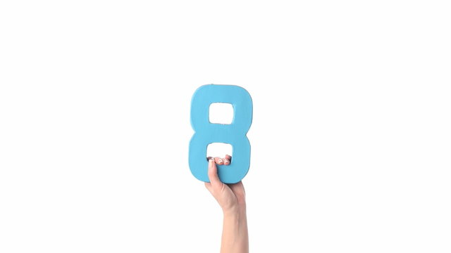 Female hands counting down from 10