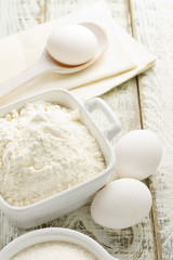 Flour, eggs, sugar
