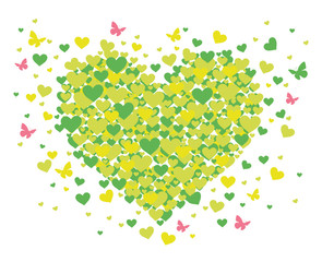 Herz aus Herzen und Schmetterlinge