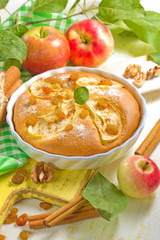 Homemade apple pie with cinnamon