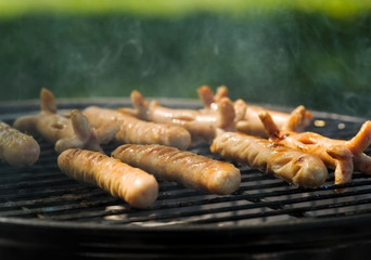 Grilled sausages