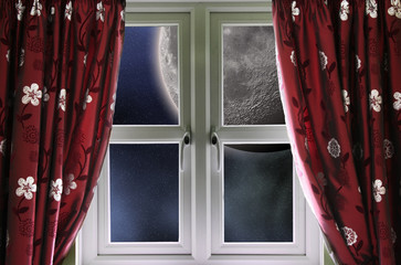 Moon through a window