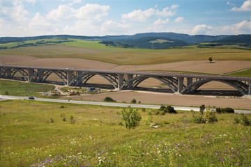 Fototapeta na wymiar Slovakia - bridge of autostrada in the landscape