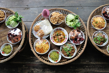 Kantoke, traditionally meal set was popular in Thailand.